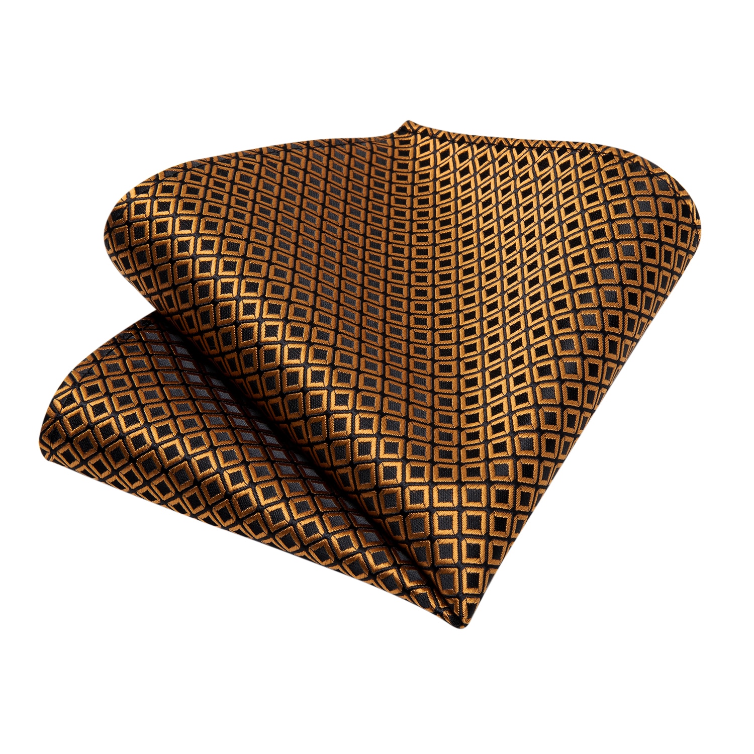 Men Tie 8cm Business Black Gold Check Tie Set Handkerchief Tie Ring Formal Wedding Necktie Accessories Gravatas Men Gift DiBanGu