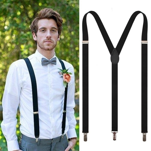 Colorful Wedding Accessories Suspenders with Bowtie Fashion Bow Tie Set Adjustable Bow Tie & Suspenders