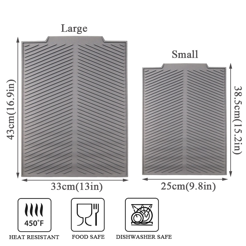 Silicone Square Dish Drying Mat Heat Resistant Draining Tableware Dishwaser Durable Cushion Pad Dinnerware Table Mat Placemat