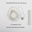USB 2M 12clip