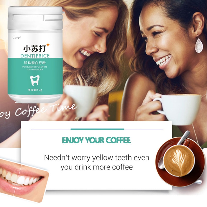 Teeth whitening 50 grams remove smoke stain coffee stains tea stains fresh breath bad breath oral hygiene bakingsoda dental care