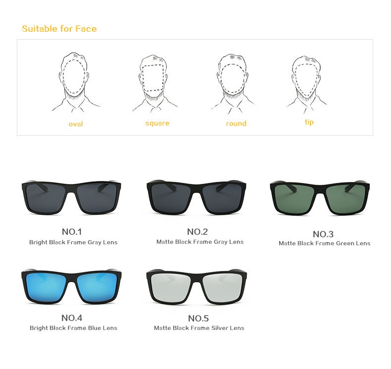Polarized Sunglasses Men Movement Designer Driving Sun glasses Women Vintage Anti-UV Driver Black Goggles Eyewear