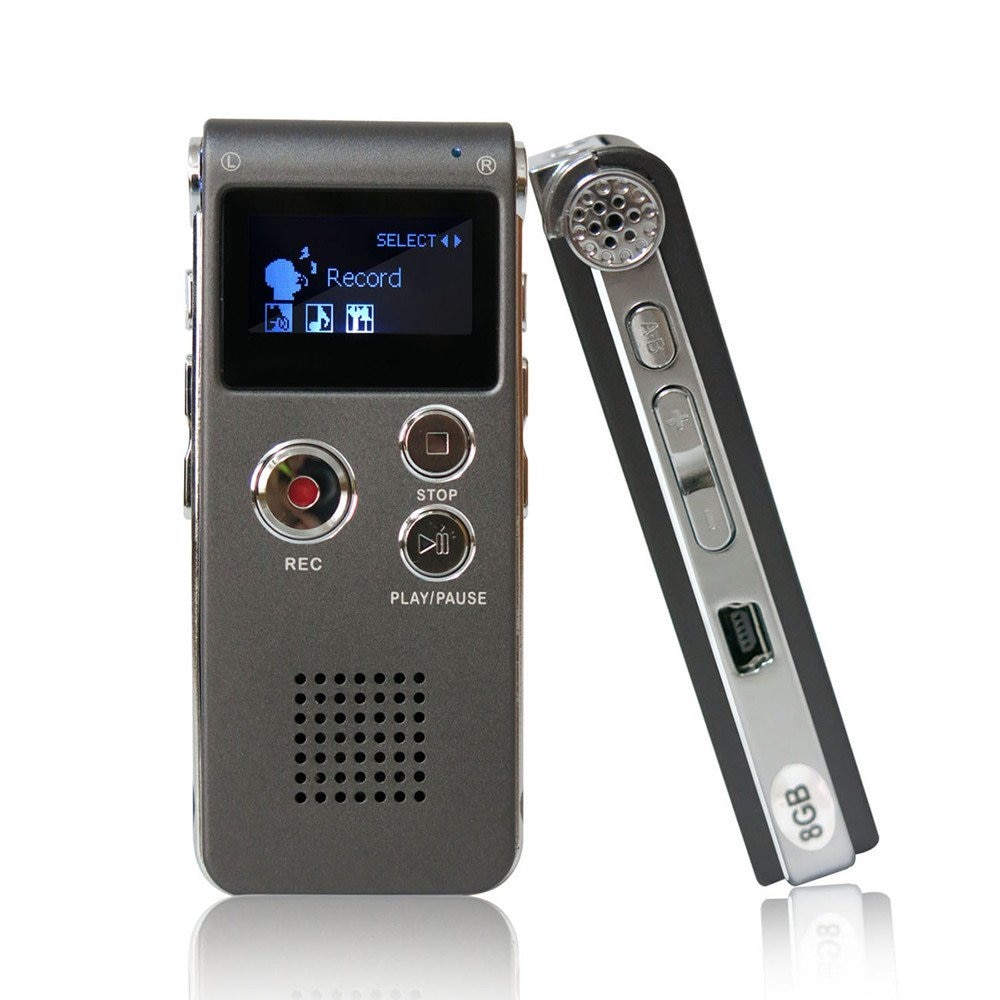 Portable LCD Screen 8GB Digital Voice Recorder Telephone Audio Recorder MP3 Player Dictaphone