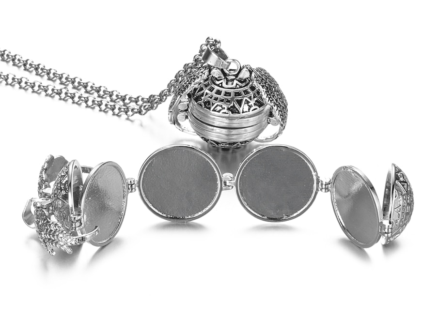 Magic 4 Photo Pendant Memory Floating Locket Necklace Angel Wings Flash Box Fashion Album Box Necklaces for Women VA-2017