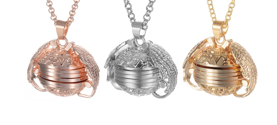Magic 4 Photo Pendant Memory Floating Locket Necklace Angel Wings Flash Box Fashion Album Box Necklaces for Women VA-2017