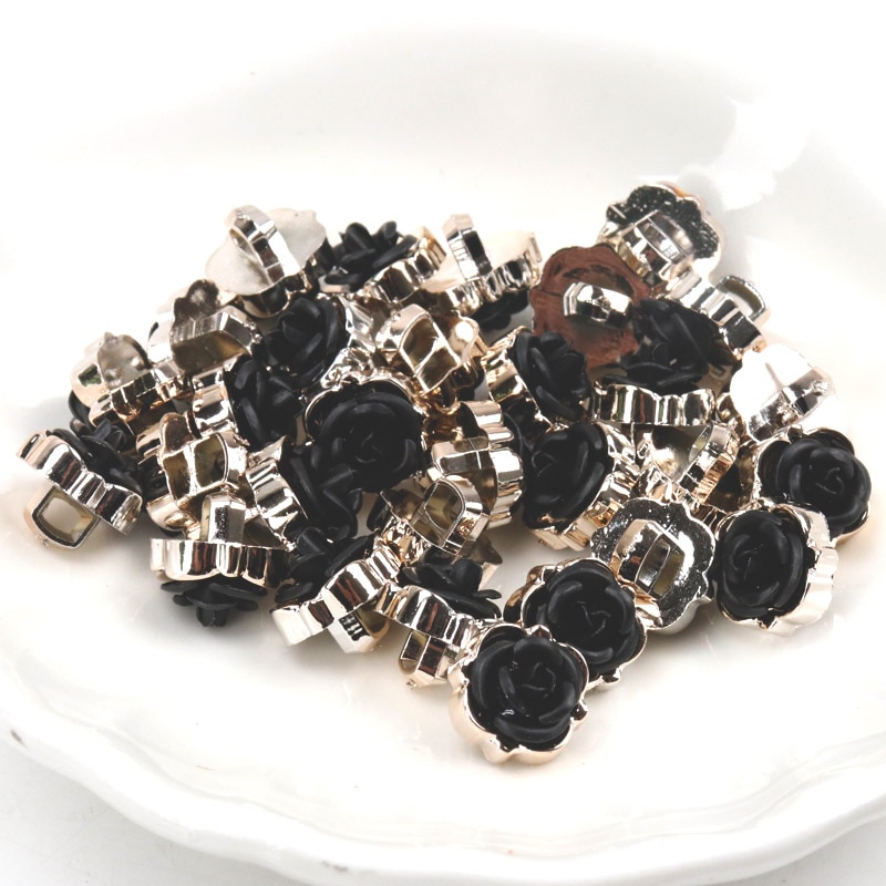 Acrylic Golden-Plated Buttons Garment Accessories DIY Sewing Supplies Painting Handmade Home Decoration 10~14mm 10pcs