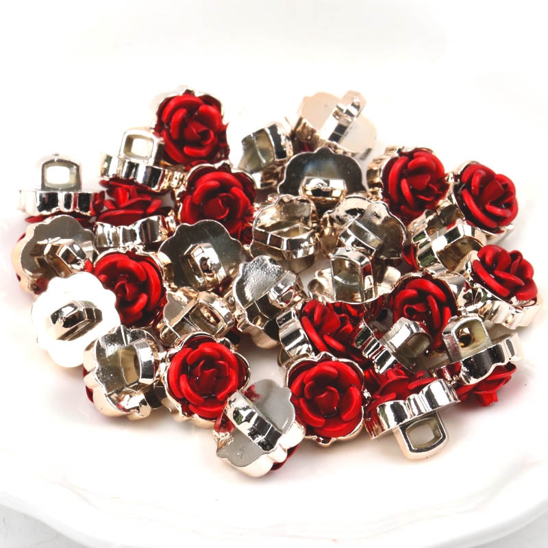 Acrylic Golden-Plated Buttons Garment Accessories DIY Sewing Supplies Painting Handmade Home Decoration 10~14mm 10pcs
