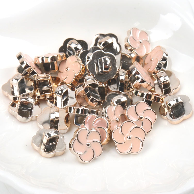 Acrylic Golden-Plated Buttons Garment Accessories DIY Sewing Supplies Painting Handmade Home Decoration 10~14mm 10pcs