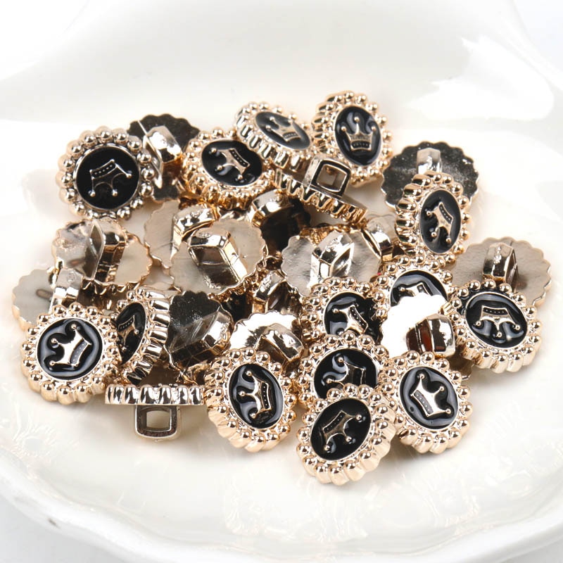 Acrylic Golden-Plated Buttons Garment Accessories DIY Sewing Supplies Painting Handmade Home Decoration 10~14mm 10pcs
