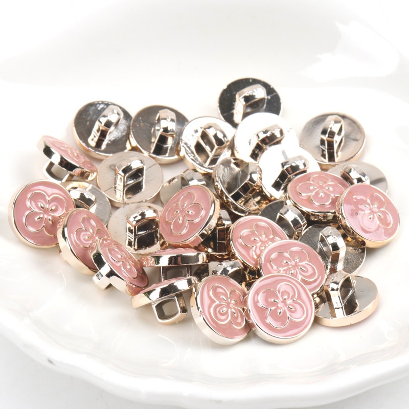 Acrylic Golden-Plated Buttons Garment Accessories DIY Sewing Supplies Painting Handmade Home Decoration 10~14mm 10pcs