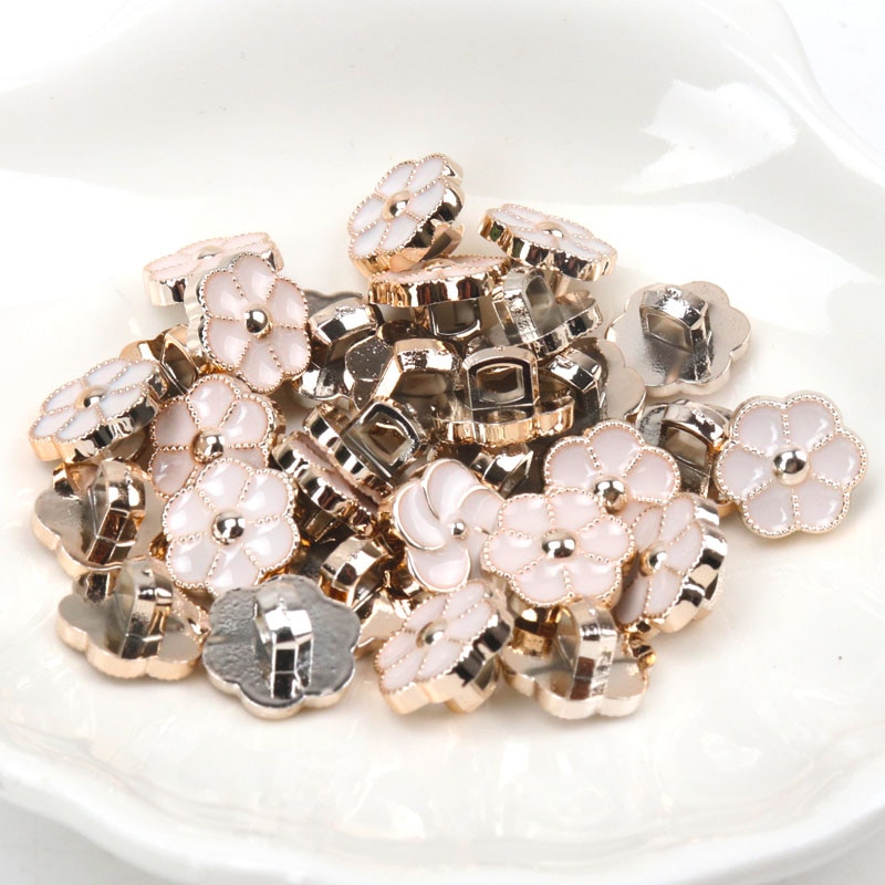 Acrylic Golden-Plated Buttons Garment Accessories DIY Sewing Supplies Painting Handmade Home Decoration 10~14mm 10pcs
