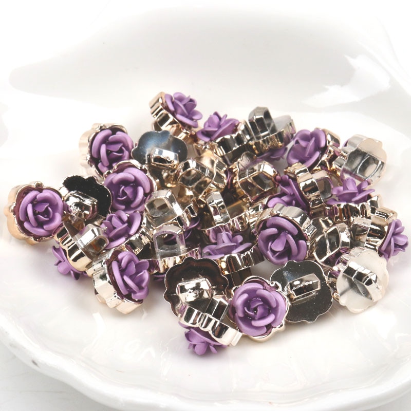 Acrylic Golden-Plated Buttons Garment Accessories DIY Sewing Supplies Painting Handmade Home Decoration 10~14mm 10pcs