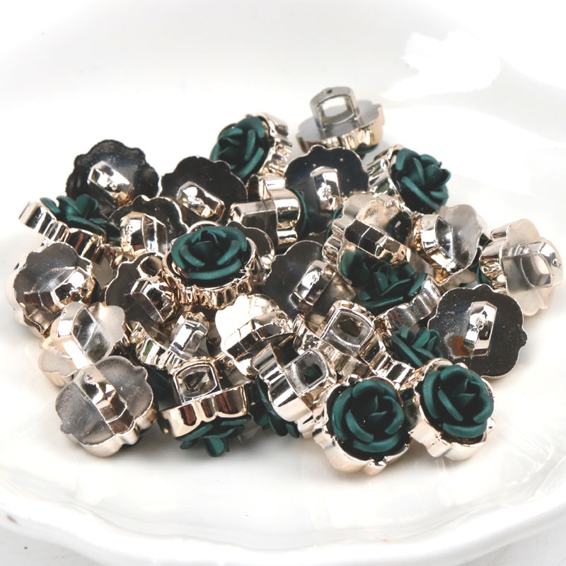Acrylic Golden-Plated Buttons Garment Accessories DIY Sewing Supplies Painting Handmade Home Decoration 10~14mm 10pcs