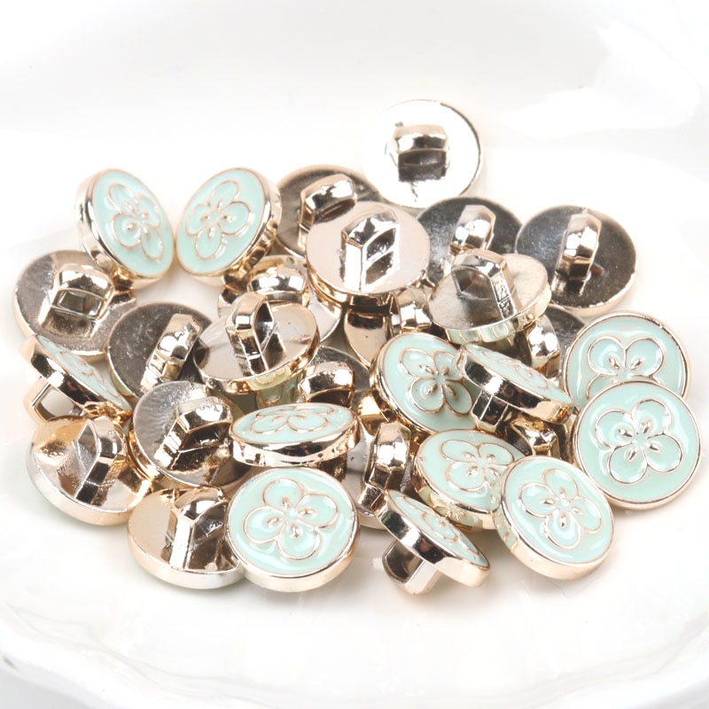 Acrylic Golden-Plated Buttons Garment Accessories DIY Sewing Supplies Painting Handmade Home Decoration 10~14mm 10pcs