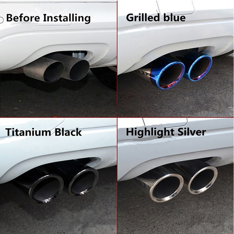 Carbon Fiber For Skoda Octavia A7 A5 Superb Yeti 1.4T 1.6T BMW E90 E92 325 328i Touran L 280 Car Exhaust Tip Muffler Pipe Cover