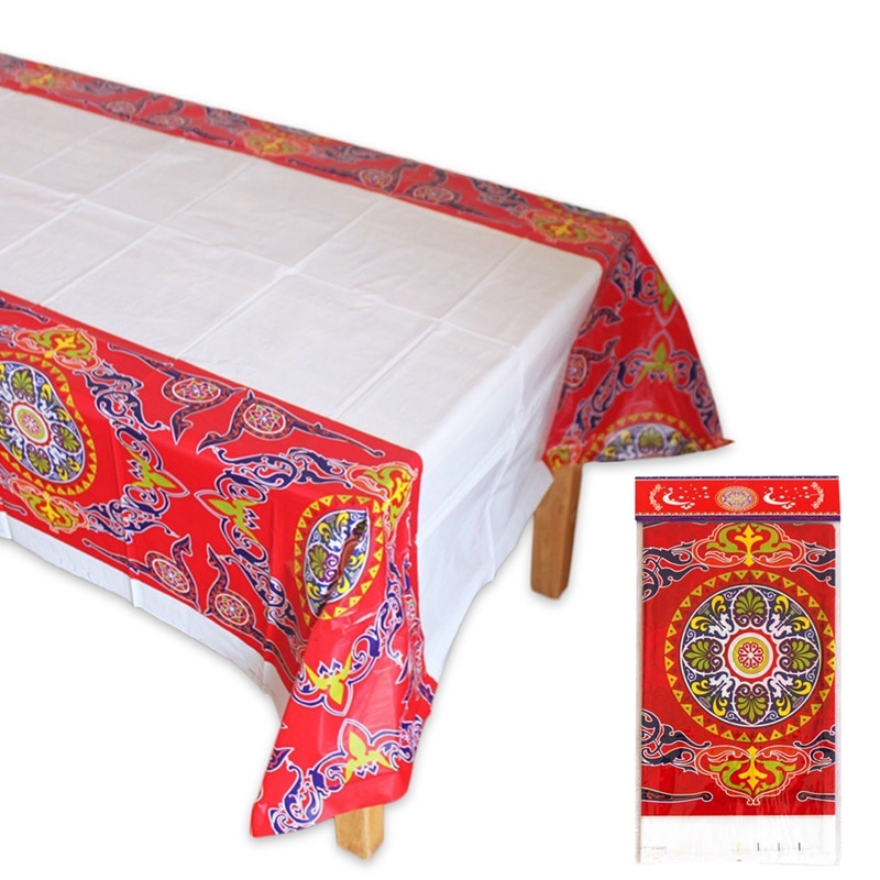 Square Table Cloth Happy Eid Mubarak Decor Islamic Muslim Ramadan and Eid Decor Gifts Kareem Ramadan Decor for Home
