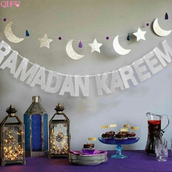 Balloons Decor Ramadan And Eid Decorations Eid Bjd Eid Mubarak Decor MUBARAK Paper Banner RAMADAN MUBARAK Muslim Ramadan Decor