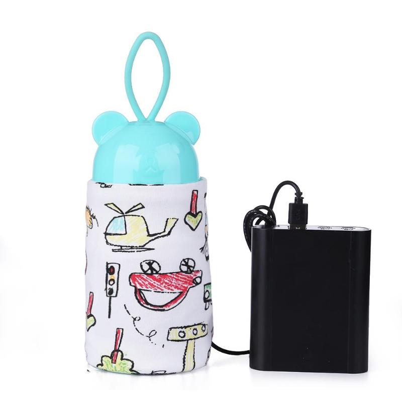 USB Milk Warmer Insulated Bag Portable Travel Cup Warmer Baby Nursing Bottle Cover Warmer Heater Bag Infant Feeding Bottle Bags