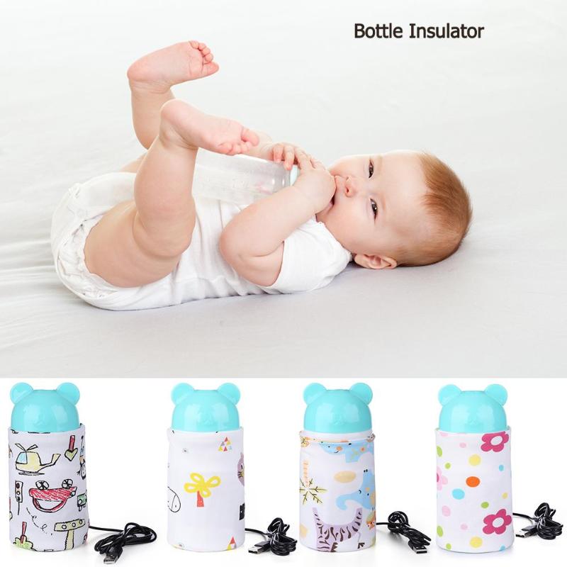 USB Milk Warmer Insulated Bag Portable Travel Cup Warmer Baby Nursing Bottle Cover Warmer Heater Bag Infant Feeding Bottle Bags