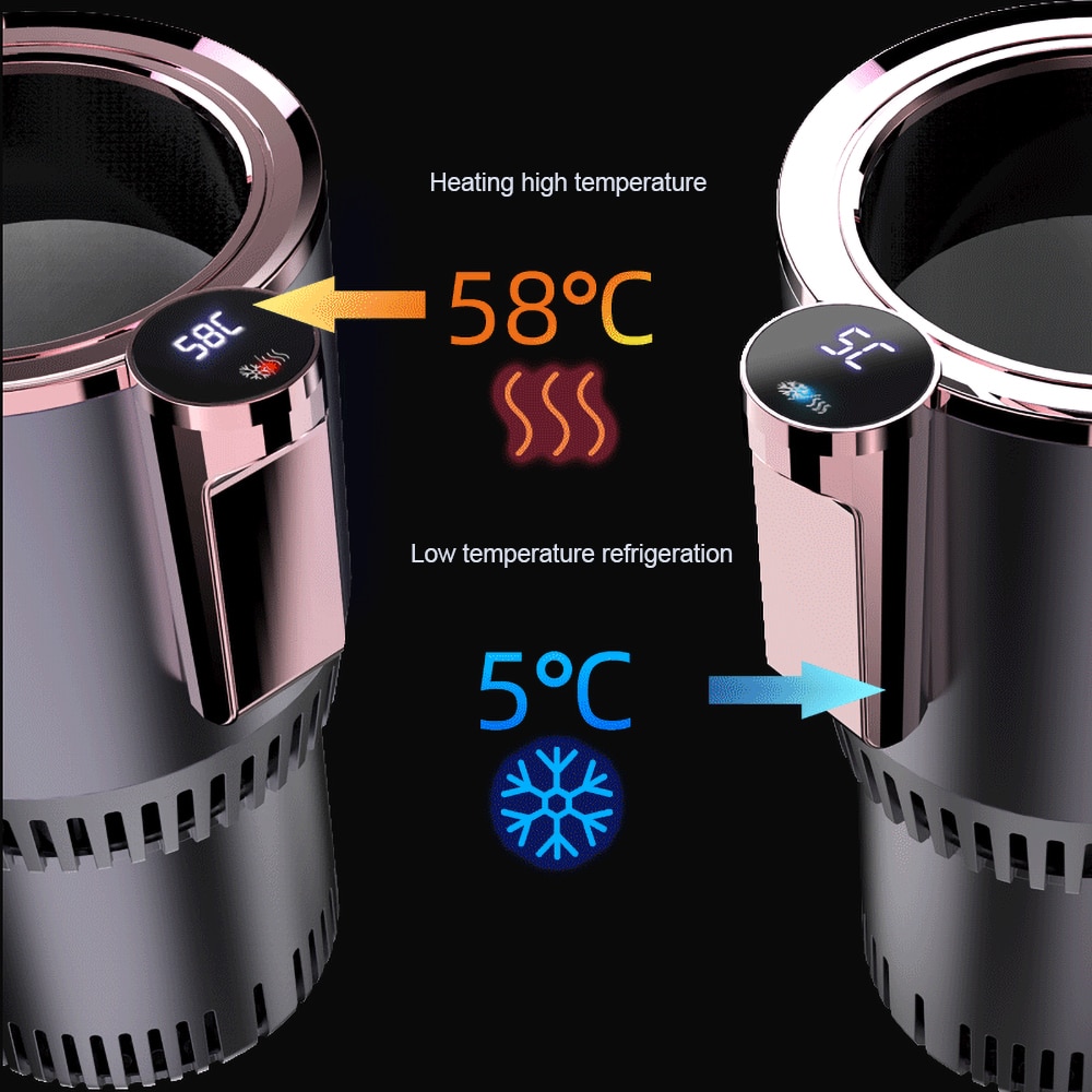 DC 12V Car Heating Cooling Cup 2-in-1 Car Office Cup Warmer Cooler Smart Car Cup Mug Holder Tumbler Cooling Beverage Drinks Cans