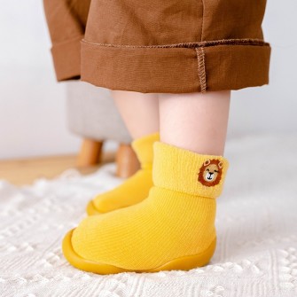 children's sock shoes , lamb wool snow socks shoes baby embroidery socks toddler first walkers
