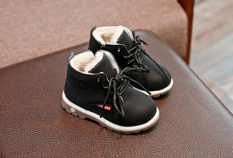 Children Casual Shoes Autumn Winter Martin Boots Boys Shoes Fashion Leather Soft Antislip Girls Boots 21-30 Sport Running Shoes