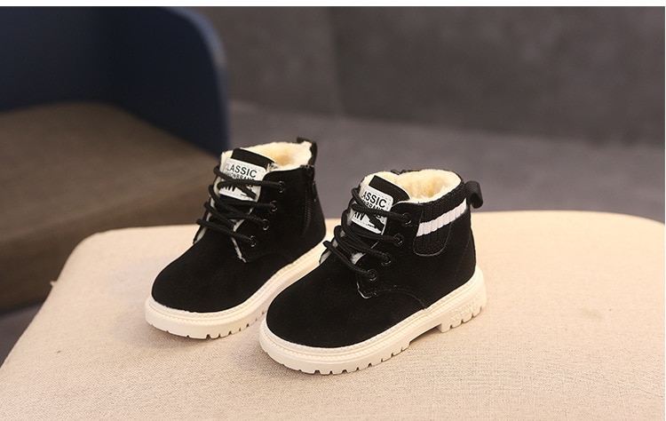 Children Casual Shoes Autumn Winter Martin Boots Boys Shoes Fashion Leather Soft Antislip Girls Boots 21-30 Sport Running Shoes