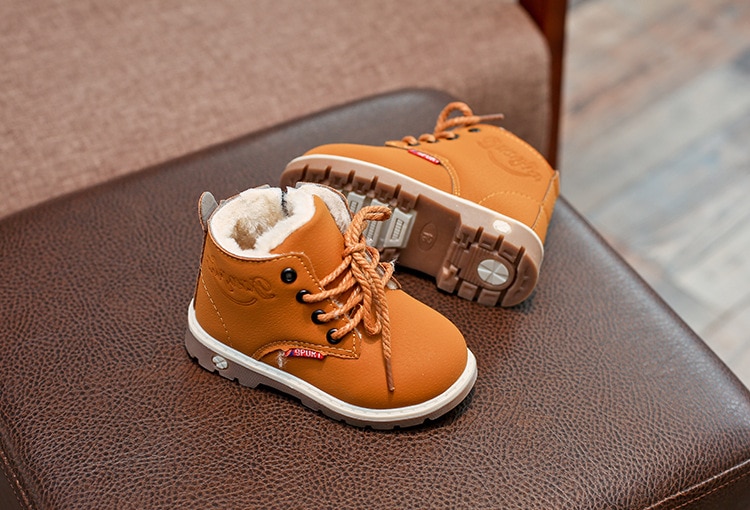 Children Casual Shoes Autumn Winter Martin Boots Boys Shoes Fashion Leather Soft Antislip Girls Boots 21-30 Sport Running Shoes
