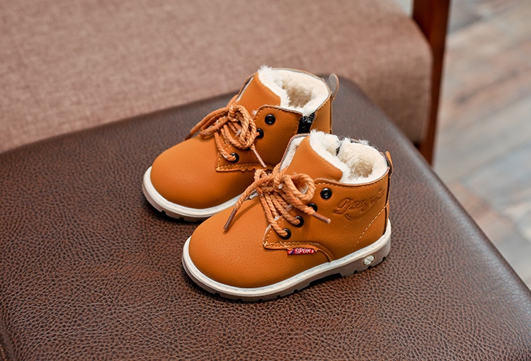 Children Casual Shoes Autumn Winter Martin Boots Boys Shoes Fashion Leather Soft Antislip Girls Boots 21-30 Sport Running Shoes