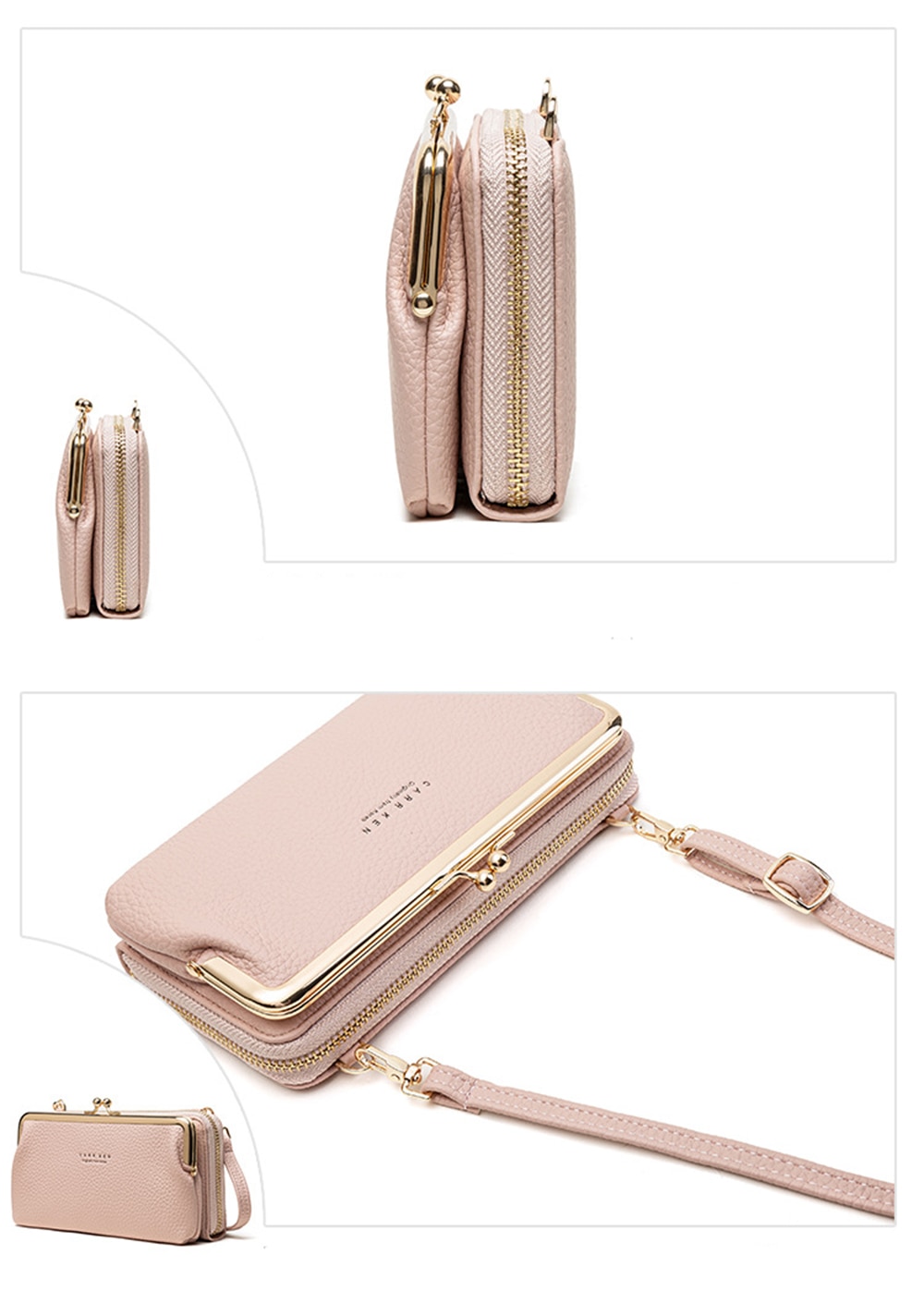 Women Crossbody Bags for Wallet Holder Female Clutch Purse PU Leather Handbag Multiple Card Slot With Large Capacity