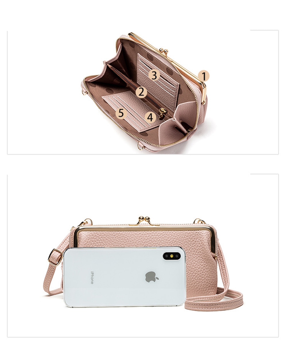 Women Crossbody Bags for Wallet Holder Female Clutch Purse PU Leather Handbag Multiple Card Slot With Large Capacity