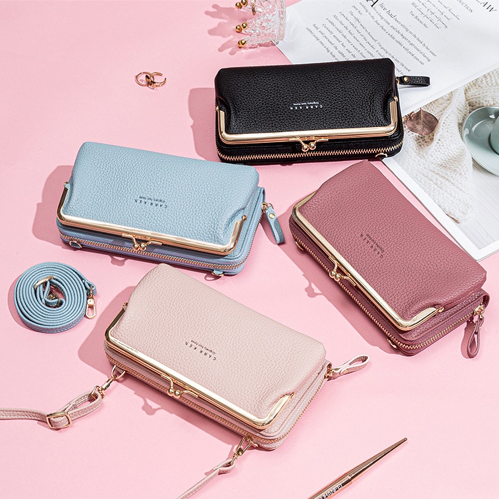Women Crossbody Bags for Wallet Holder Female Clutch Purse PU Leather Handbag Multiple Card Slot With Large Capacity