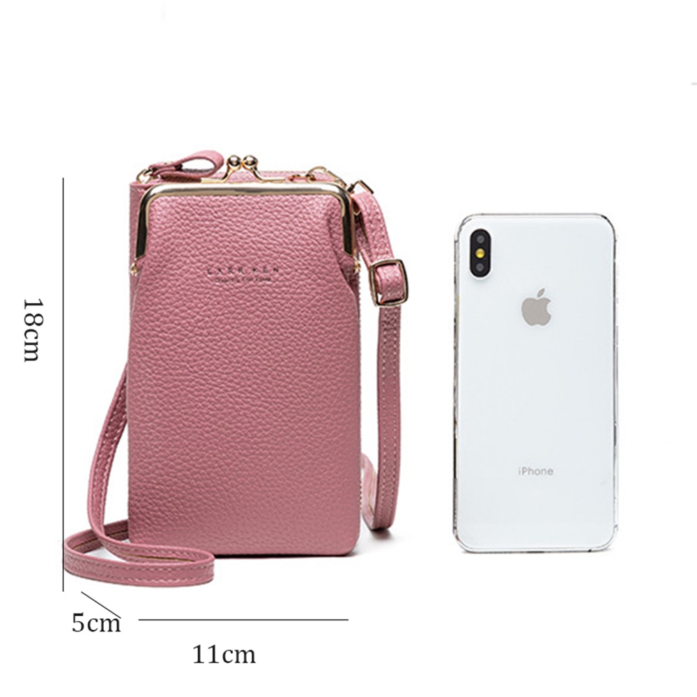 Women Phone Crossbody Bag PU Leather MINI Shoulder Messenger Bag Large Capacity Travel Portable Coin Purse Card Pouch