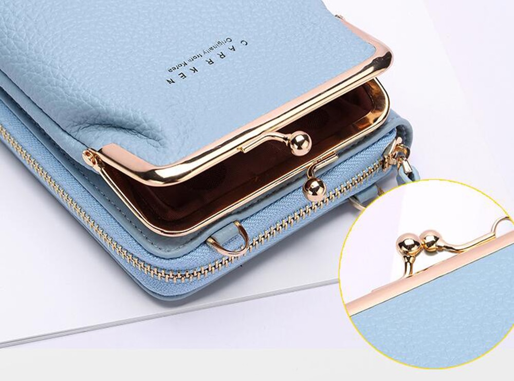 Women Phone Crossbody Bag PU Leather MINI Shoulder Messenger Bag Large Capacity Travel Portable Coin Purse Card Pouch