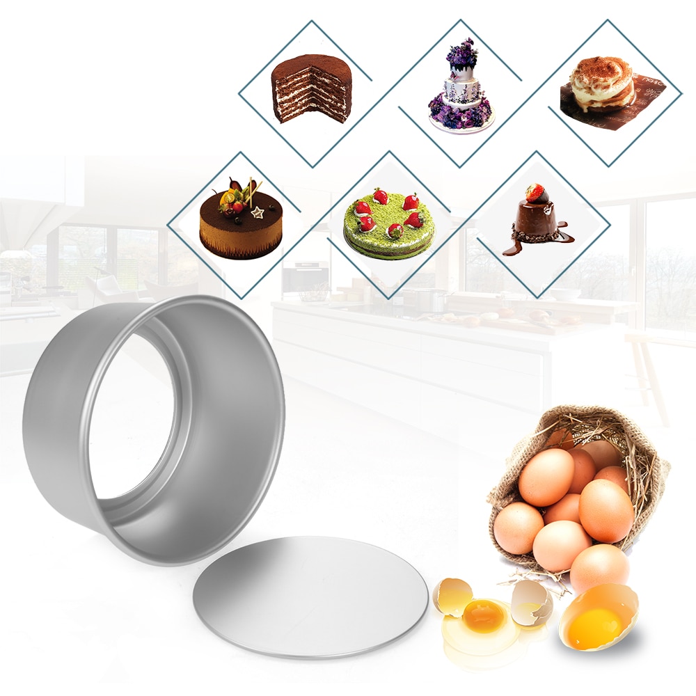 1/5pcs Cake Mould patisserie cake Aluminum Alloy Round Pudding Cheesecake Mold Set with Removable Bottom Chiffon Cake Baking Pan