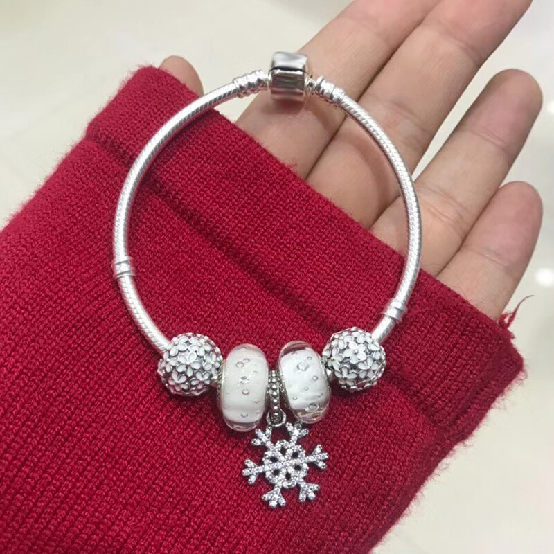 High Quality Silver Plated Charm Bracelet,DIY Fine Beads Charm Suitable Brand Bracelet for Women Jewelry Gift Shipping