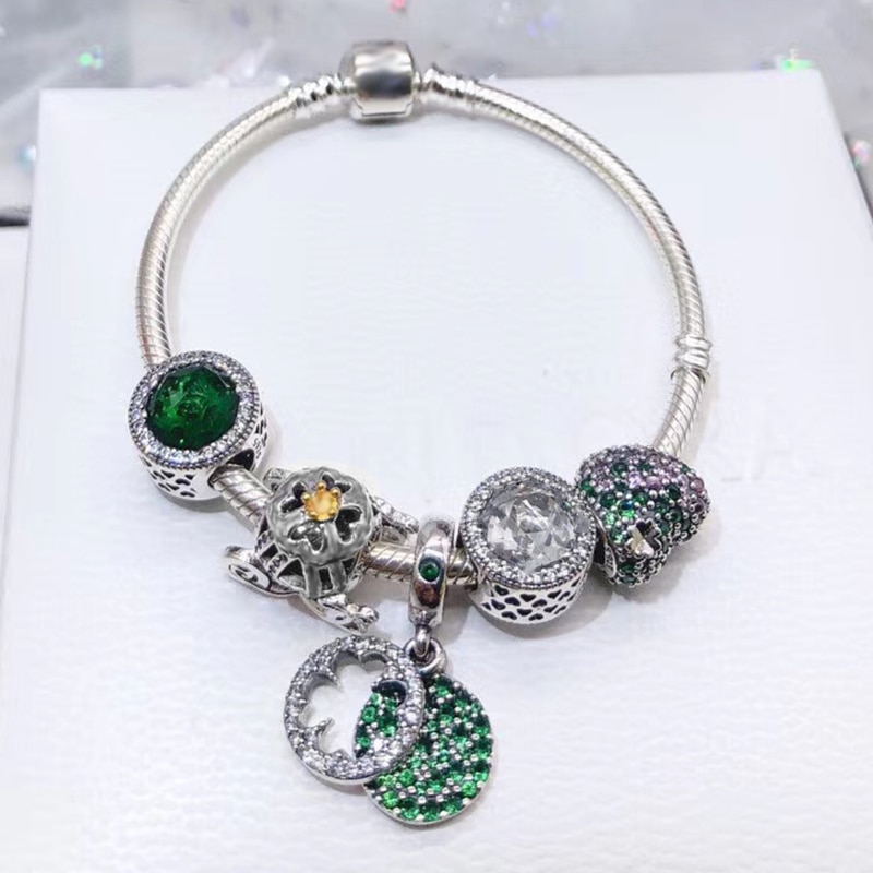 High Quality Silver Plated Charm Bracelet,DIY Fine Beads Charm Suitable Brand Bracelet for Women Jewelry Gift Shipping