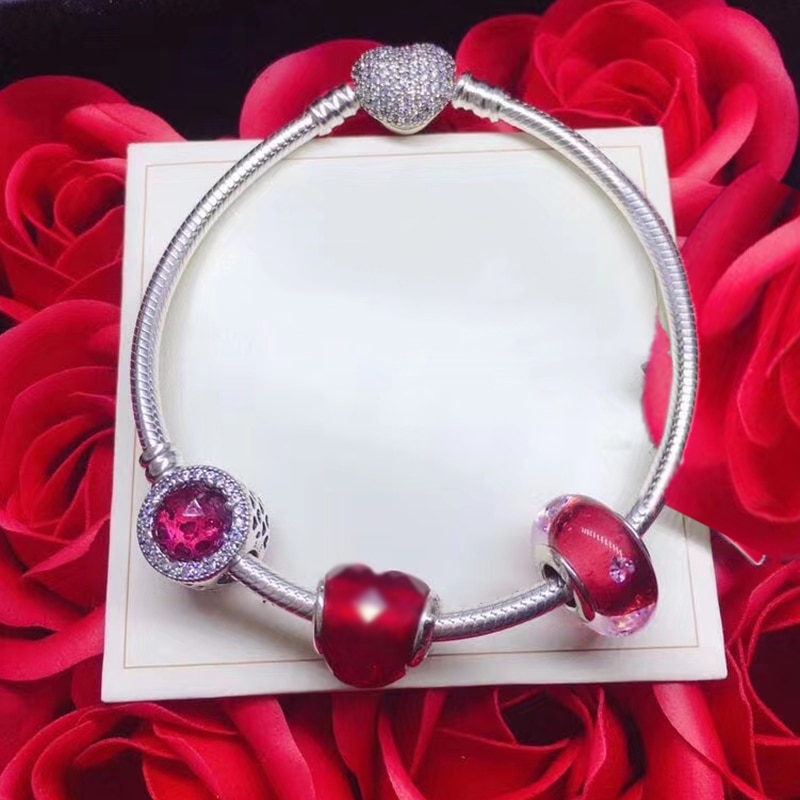 High Quality Silver Plated Charm Bracelet,DIY Fine Beads Charm Suitable Brand Bracelet for Women Jewelry Gift Shipping