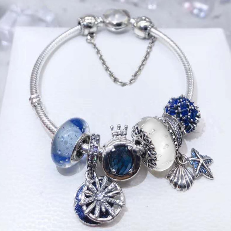 High Quality Silver Plated Charm Bracelet,DIY Fine Beads Charm Suitable Brand Bracelet for Women Jewelry Gift Shipping