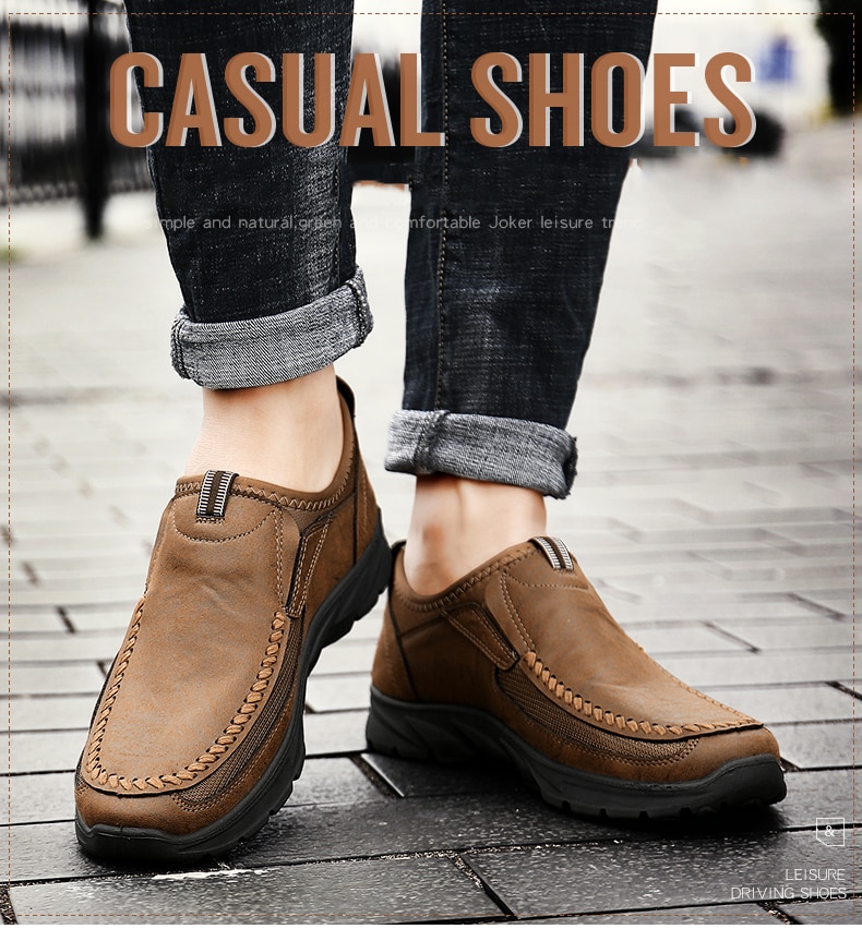Men Casual Shoes Loafers Sneakers 2020 New Fashion Handmade Retro Leisure Loafers Shoes Zapatos Casuales Hombres Men Shoes