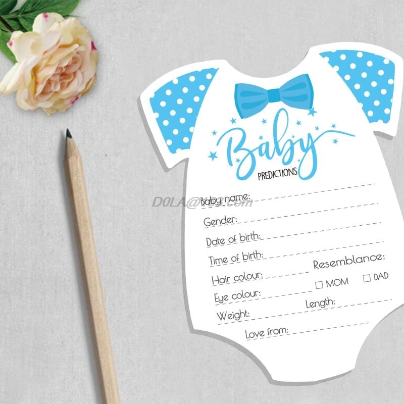 Baby Predictions and Advice Cards (Pack of 10) - Baby Shower Games Ideas for Boy or Girl- Party Activities Supplies