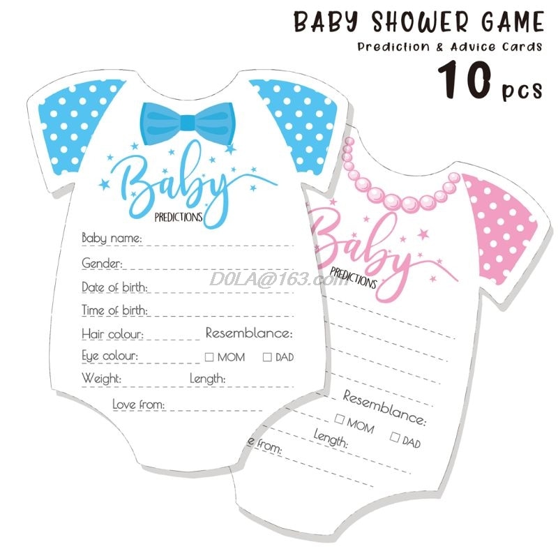 Baby Predictions and Advice Cards (Pack of 10) - Baby Shower Games Ideas for Boy or Girl- Party Activities Supplies
