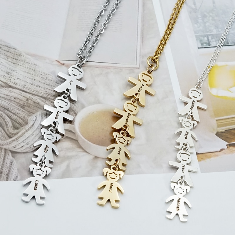Personalize Mom Necklace With Kids Name Gift for Mom Customize gift for Valentine's day and Mother's Day