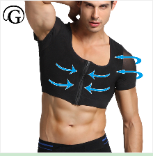 Men Gynecomastia Shaper Slimming Chest Corset Compression Body Building Sleeveless Tops Correct Posture 1219