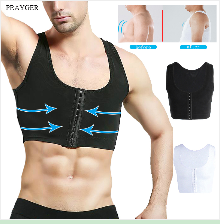 Men Gynecomastia Shaper Slimming Chest Corset Compression Body Building Sleeveless Tops Correct Posture 1219
