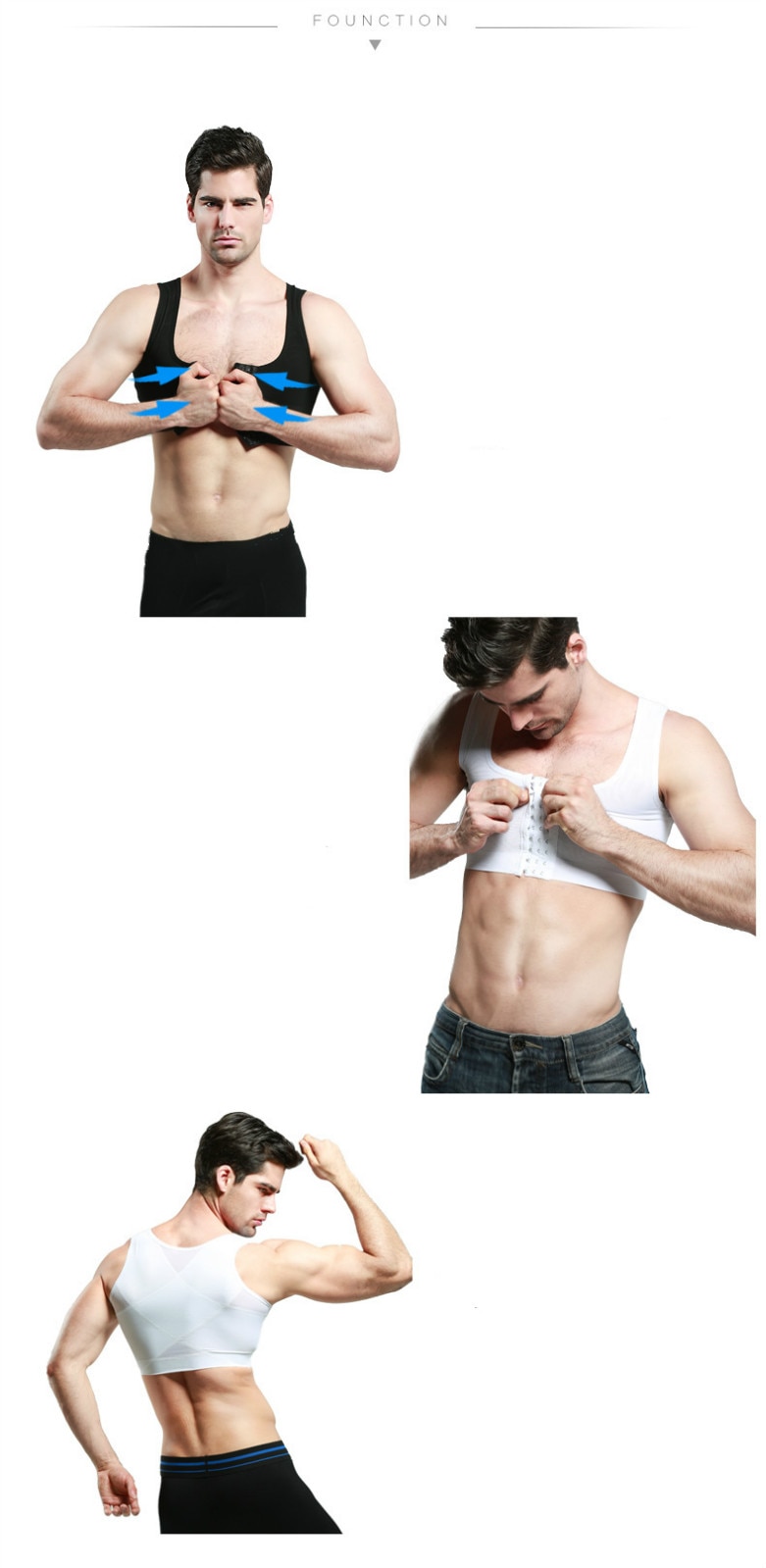 Men Gynecomastia Shaper Slimming Chest Corset Compression Body Building Sleeveless Tops Correct Posture 1219 Men Gynecomastia Shaper Slimming Chest Corset Compression Body Building Sleeveless Tops Correct Posture 1219
