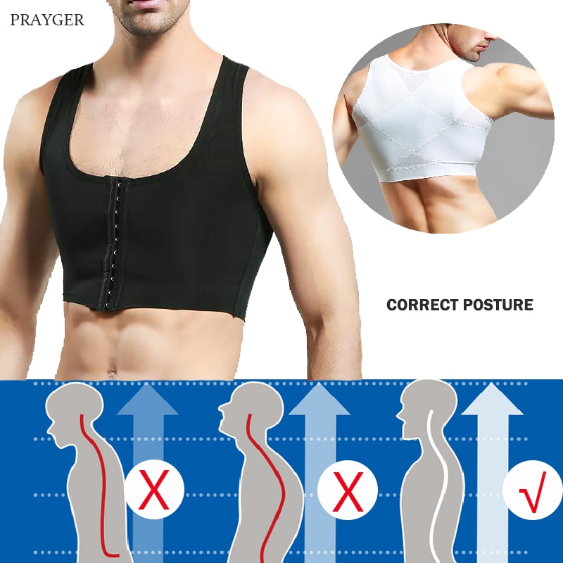 Men Gynecomastia Shaper Slimming Chest Corset Compression Body Building Sleeveless Tops Correct Posture 1219 Men Gynecomastia Shaper Slimming Chest Corset Compression Body Building Sleeveless Tops Correct Posture 1219