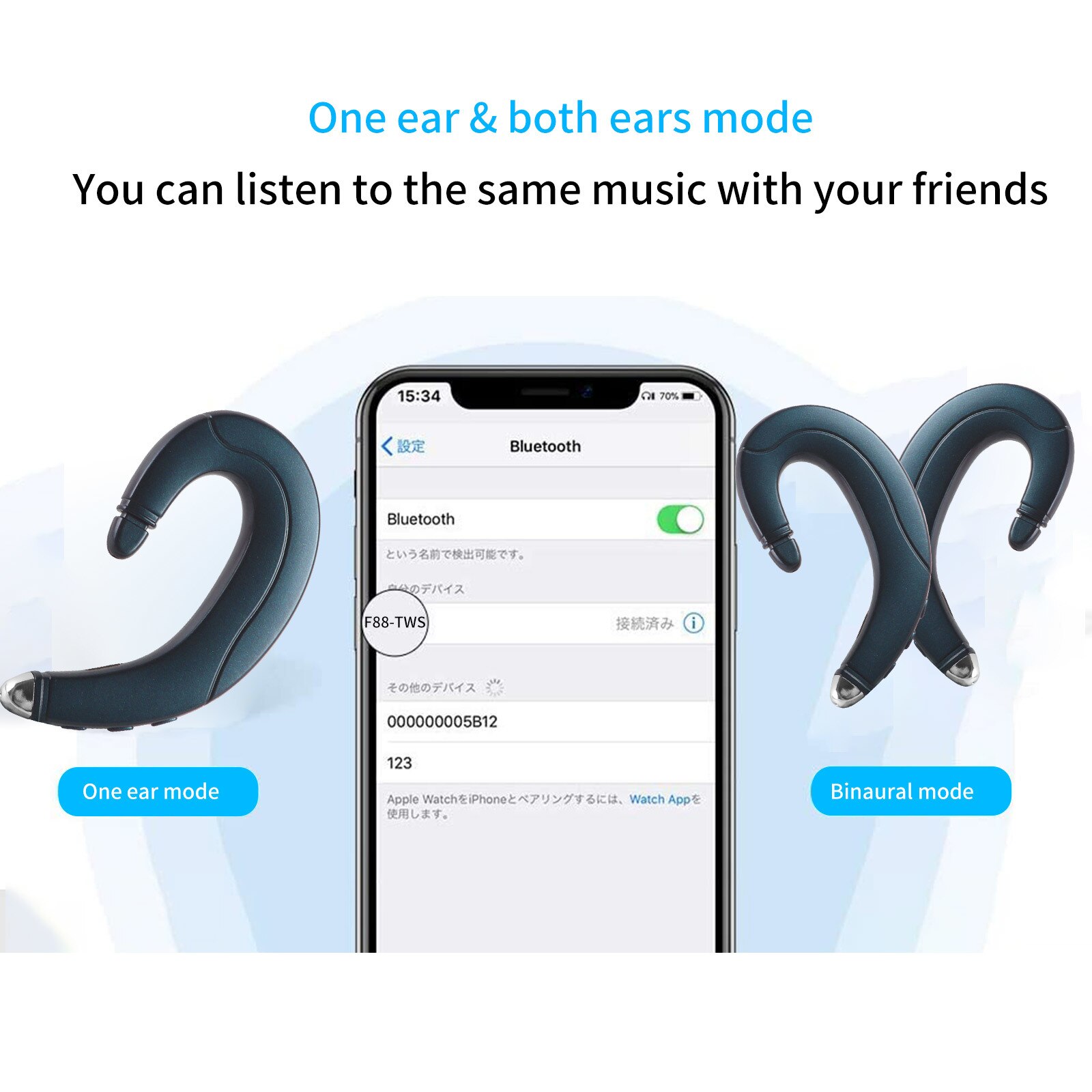 Bluetooth Headset TWS bone Conduction Wireless Earphone Bilateral Stereo Headphone Business Drive Earbuds For Smartphones