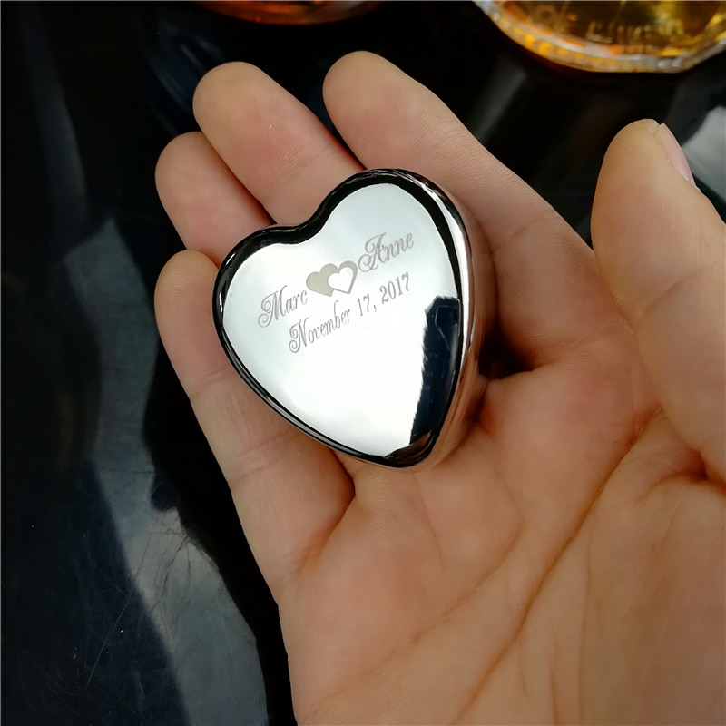 Custom Ring Box, Personalized Wedding / Valentines Engagement Sliver plate metal Ring Bearer Box, Rustic Wedding Ring Box Holder