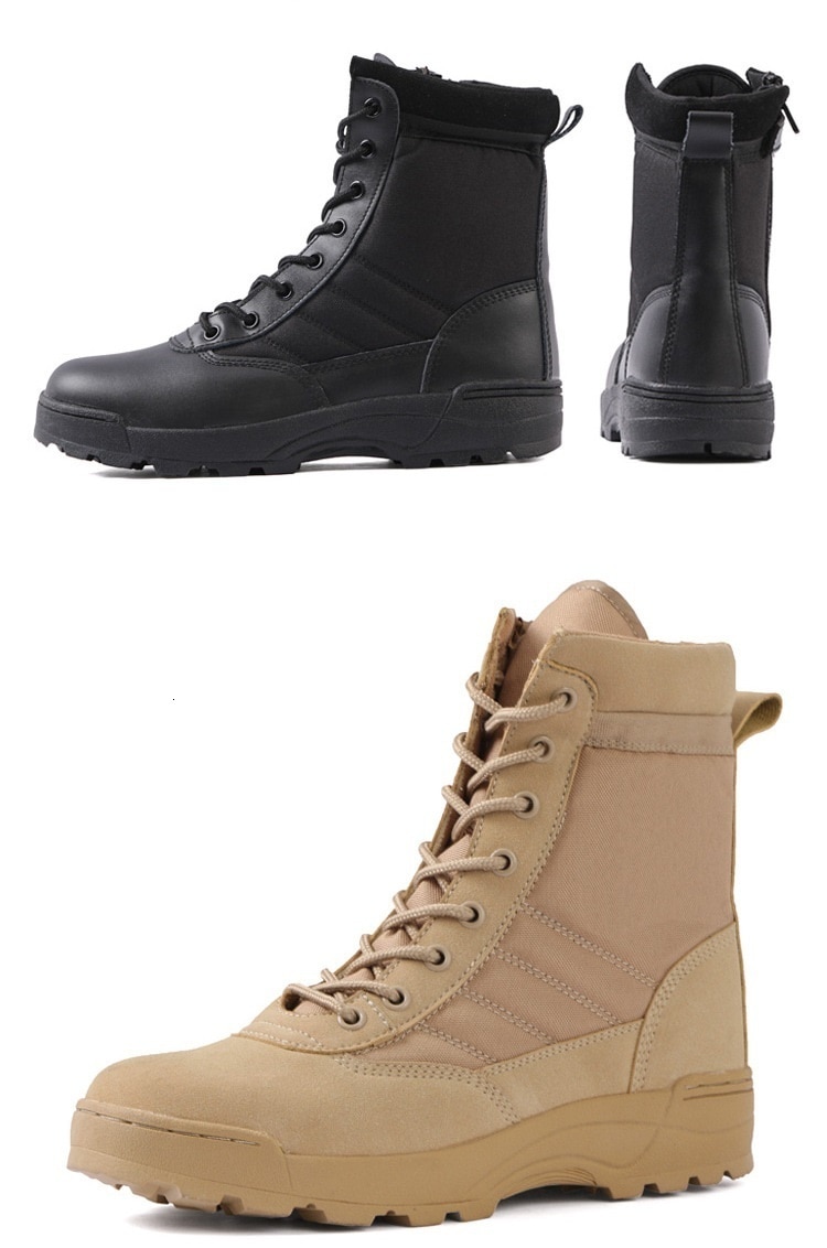 Army Military Tactical Boots Autumn Winter Outdoor Men Desert Ankle Boots Unisex High Top Lace Up Non-slip Shoes